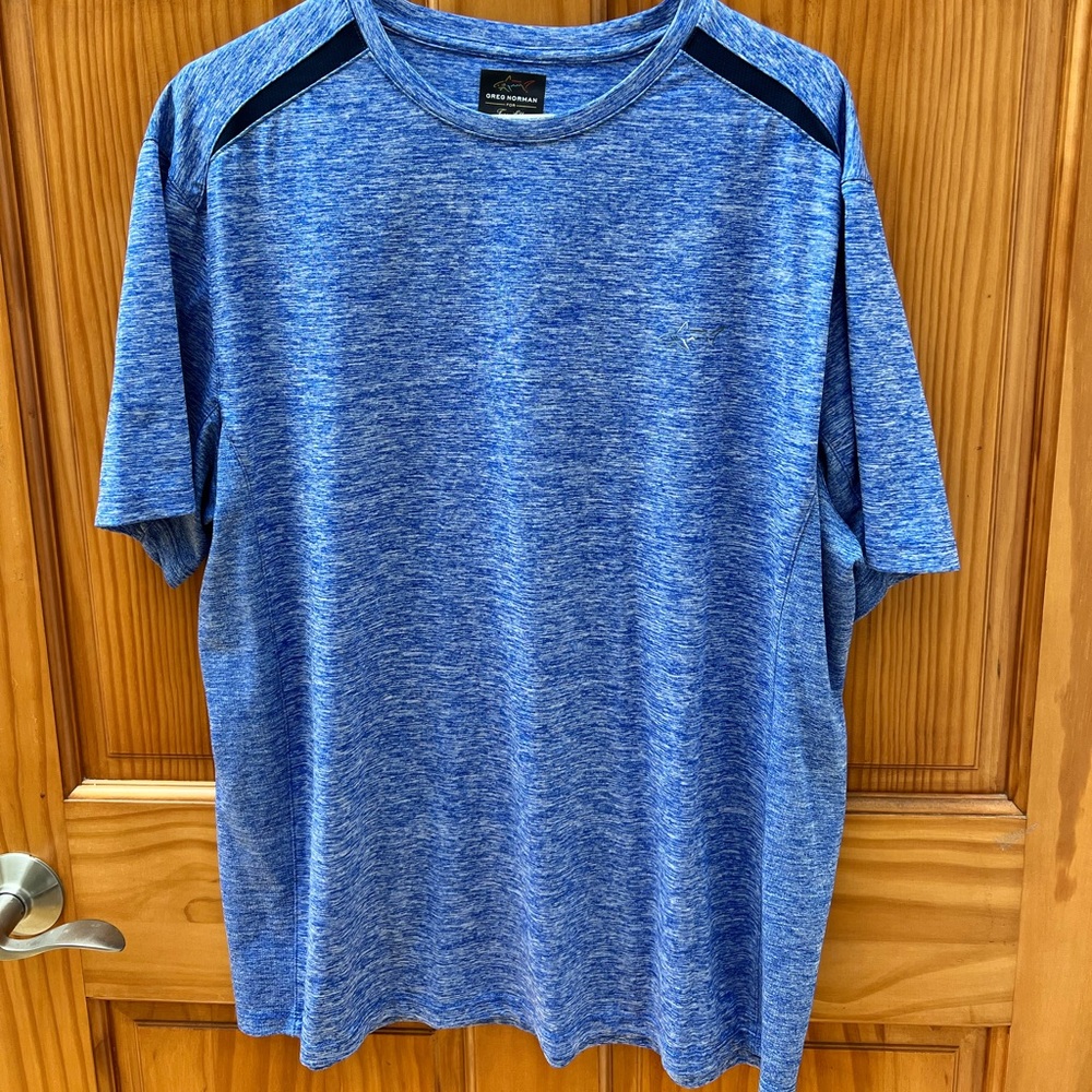 Greg Norman athletic golf shirt blue XL
